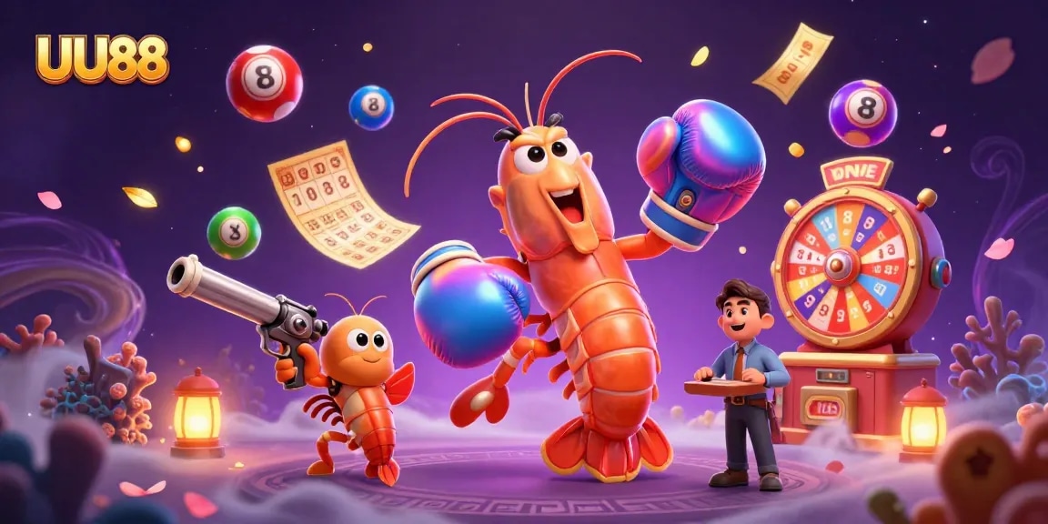 Experience thrill and excitement with UU88, showcasing vibrant lottery balls and dynamic gaming elements.