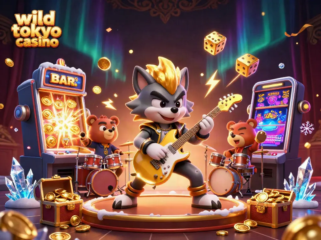 Experience wild tokyo casino excitement with a dynamic 3D scene featuring vibrant gaming elements.