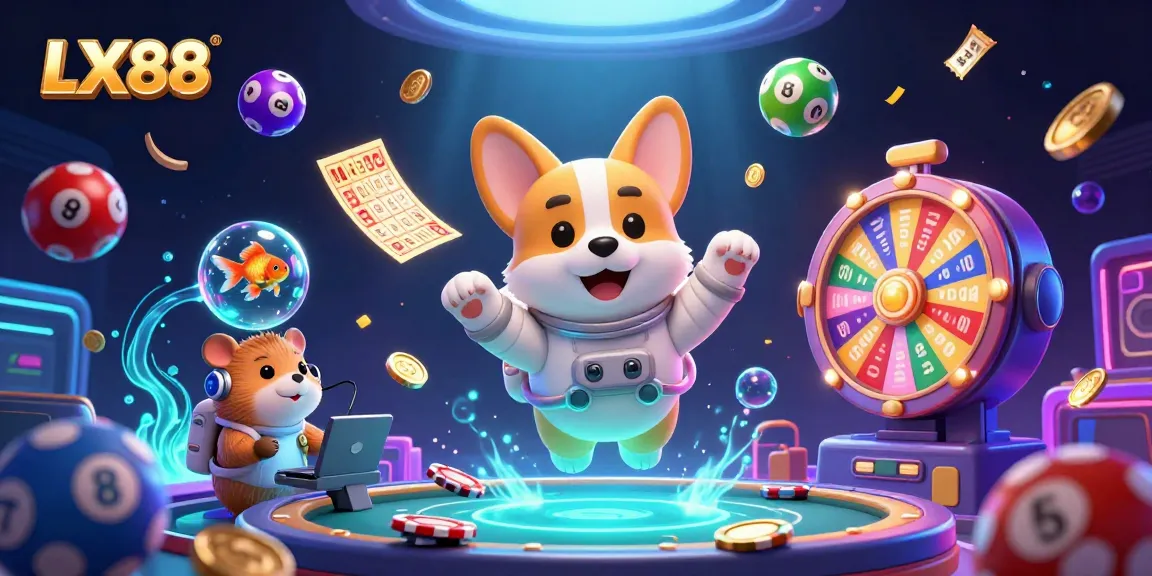 Experience thrilling moments at LX88 casino with dynamic lottery balls and engaging characters.