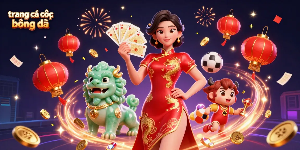 Place bets at trang cá cược bóng đá featuring vibrant 3D scene with betting elements and captivating characters.