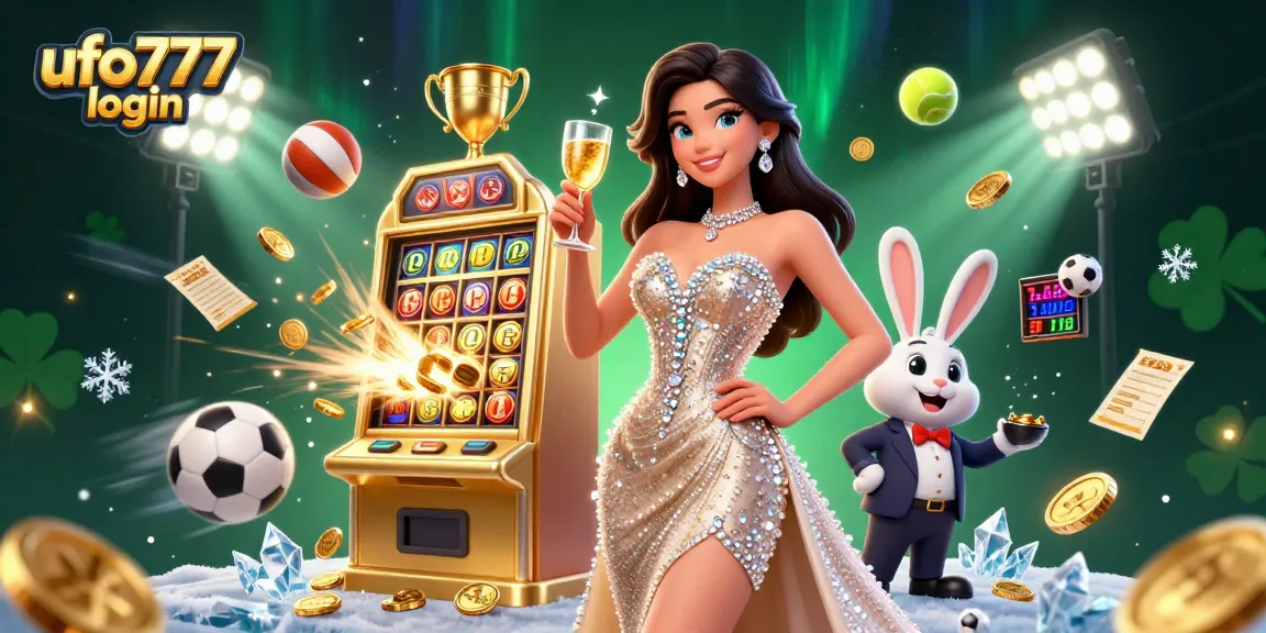 Experience ufo777 login for thrilling gaming with stylish 3D illustration of a jackpot excitement.