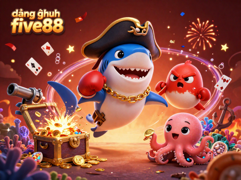 Experience the excitement and fun of đăng nhập five88 with vibrant casino elements and characters!