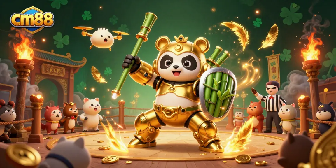Experience exciting cockfighting moments with cm88 in a dynamic 3D illustrated arena.