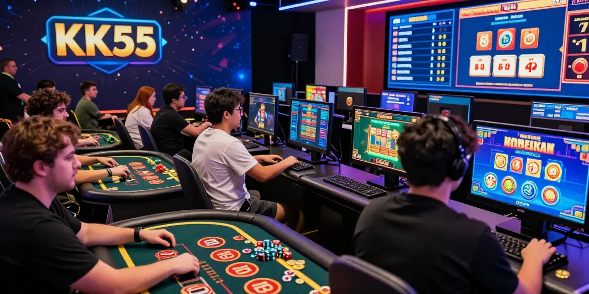 Engaged players experiencing online gaming on KK55 with vibrant graphics and excitement
