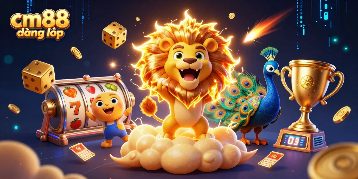 Experience cm88 đăng nhập with exciting games and brilliant casino rewards in a vibrant 3D illustration.