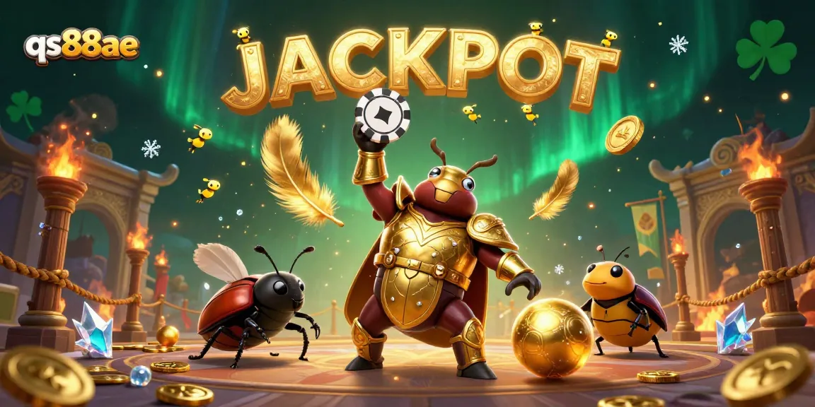 Celebrate a big win with qs88ae and a victorious hercules beetle in glorious armor!
