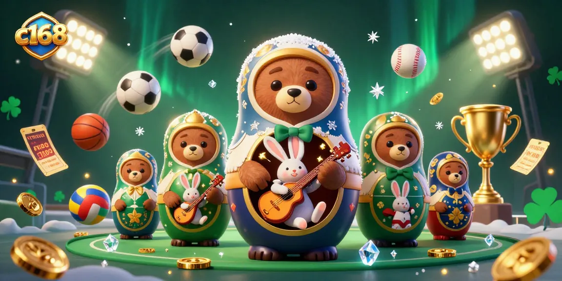 Experience the thrill of c168 casino with colorful gambling elements and characters in a vibrant scene.
