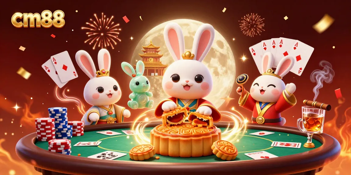 Experience exhilarating excitement at cm88 with a festive 3D illustration showcasing a playful Asian folklore theme in a vibrant casino atmosphere.
